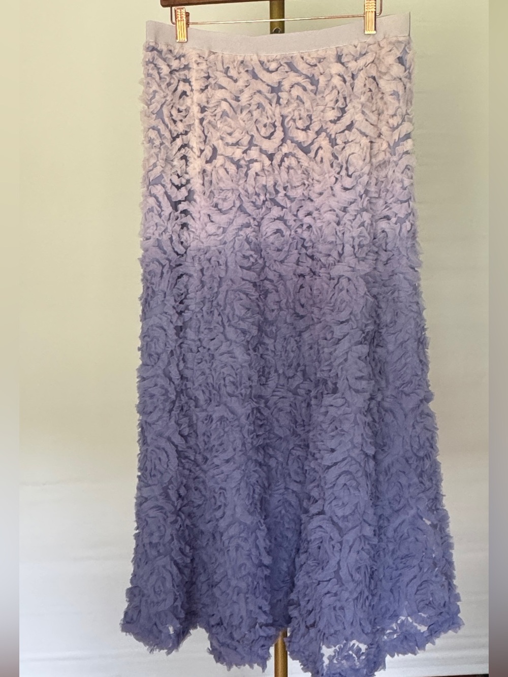 Anthropologie Lavender Ombre Rosette A-Line Skirt